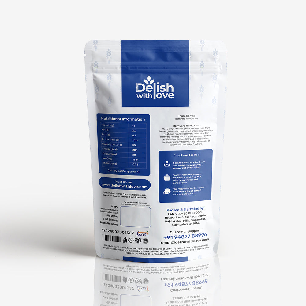 Barnyard Millet Rice| Rich in Fiber, Protein & Antioxidants | Gut Health | Boosts Energy & Immunity | Diabetic-Friendly| Enhances Bone & Heart Health | Aids Hormonal Balance | Beneficial for Anemia & Menopause | Weight Management