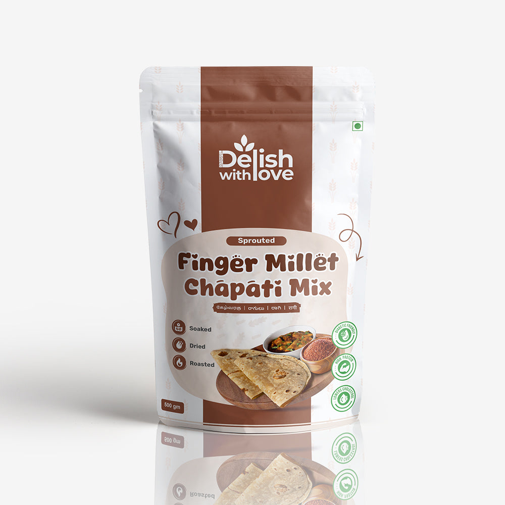 Sprouted Finger Millet Chapati-Mix | Rich in Protein, Iron & Calcium |   Weight Management | Boosts Lactation & Bone Health | Supports Women’s Wellness & Children’s Growth | Boosts Metabolism & Vitality |  Antioxidant-Rich Superfood for Radiant Skin