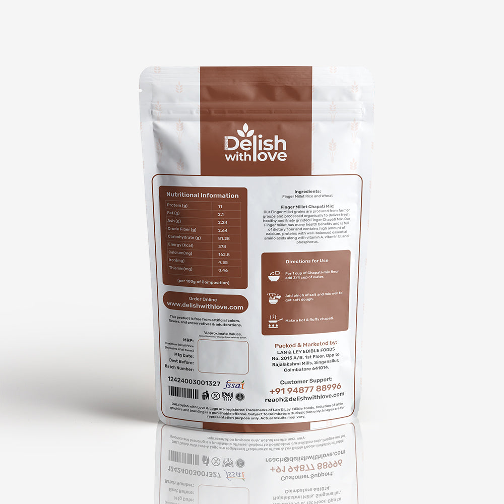 Sprouted Finger Millet Chapati-Mix | Rich in Protein, Iron & Calcium |   Weight Management | Boosts Lactation & Bone Health | Supports Women’s Wellness & Children’s Growth | Boosts Metabolism & Vitality |  Antioxidant-Rich Superfood for Radiant Skin