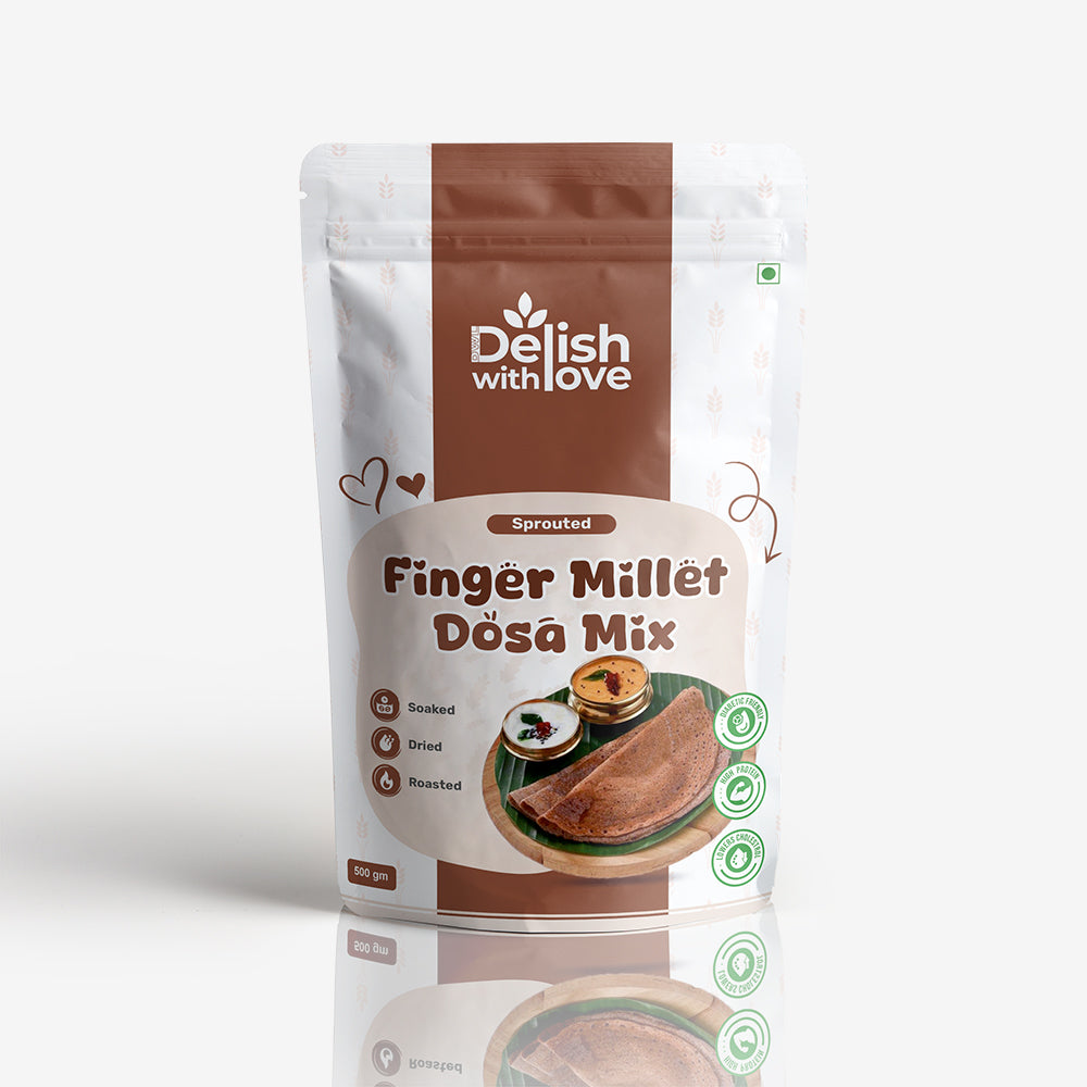 Sprouted Finger Millet Dosa-Mix | Rich in Protein, Iron & Calcium | Diabetic-Friendly | Weight Management | Boosts Lactation & Bone Health | Supports Women’s Wellness & Children’s Growth | Boosts Metabolism & Vitality