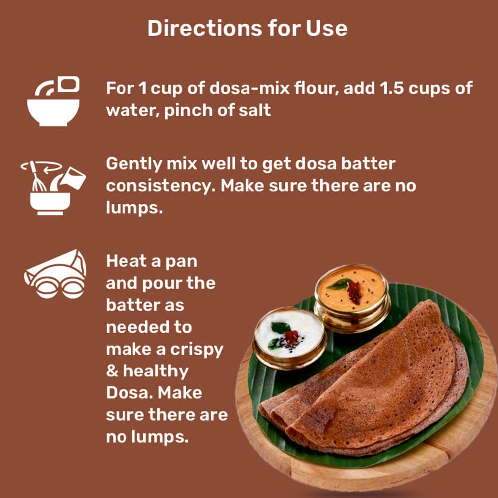 Sprouted Finger Millet Dosa-Mix | Rich in Protein, Iron & Calcium | Diabetic-Friendly | Weight Management | Boosts Lactation & Bone Health | Supports Women’s Wellness & Children’s Growth | Boosts Metabolism & Vitality
