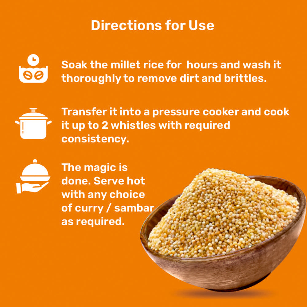 Foxtail Millet Rice | Unpolished  | Energy Booster for Lactating Moms | Nutrient-Dense Superfood | Boosts Bone Health | Diabetic-Friendly| Immunity | Supports Digestion | Hydrates & Nourishes Skin