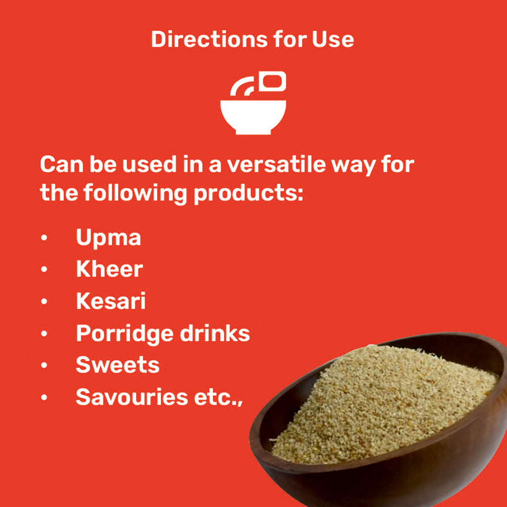Kodo Millet Rava Mix | Unpolished & Gluten-Free | Fiber-Rich | Aids Digestion | Boosts Immunity | Supports Heart & Kidney Health | Plant-based Superfood