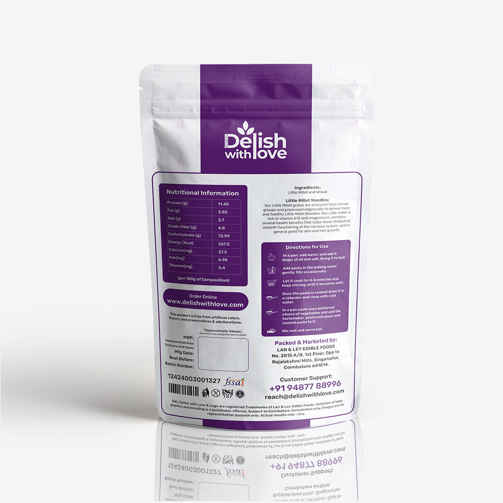 Little Millet Pasta| Rich in Fiber, Iron & Calcium | Supports Digestion, Weight Management & Bone Health | Boosts Immunity & Energy | No Preservatives | | Alternative to Regular Pasta