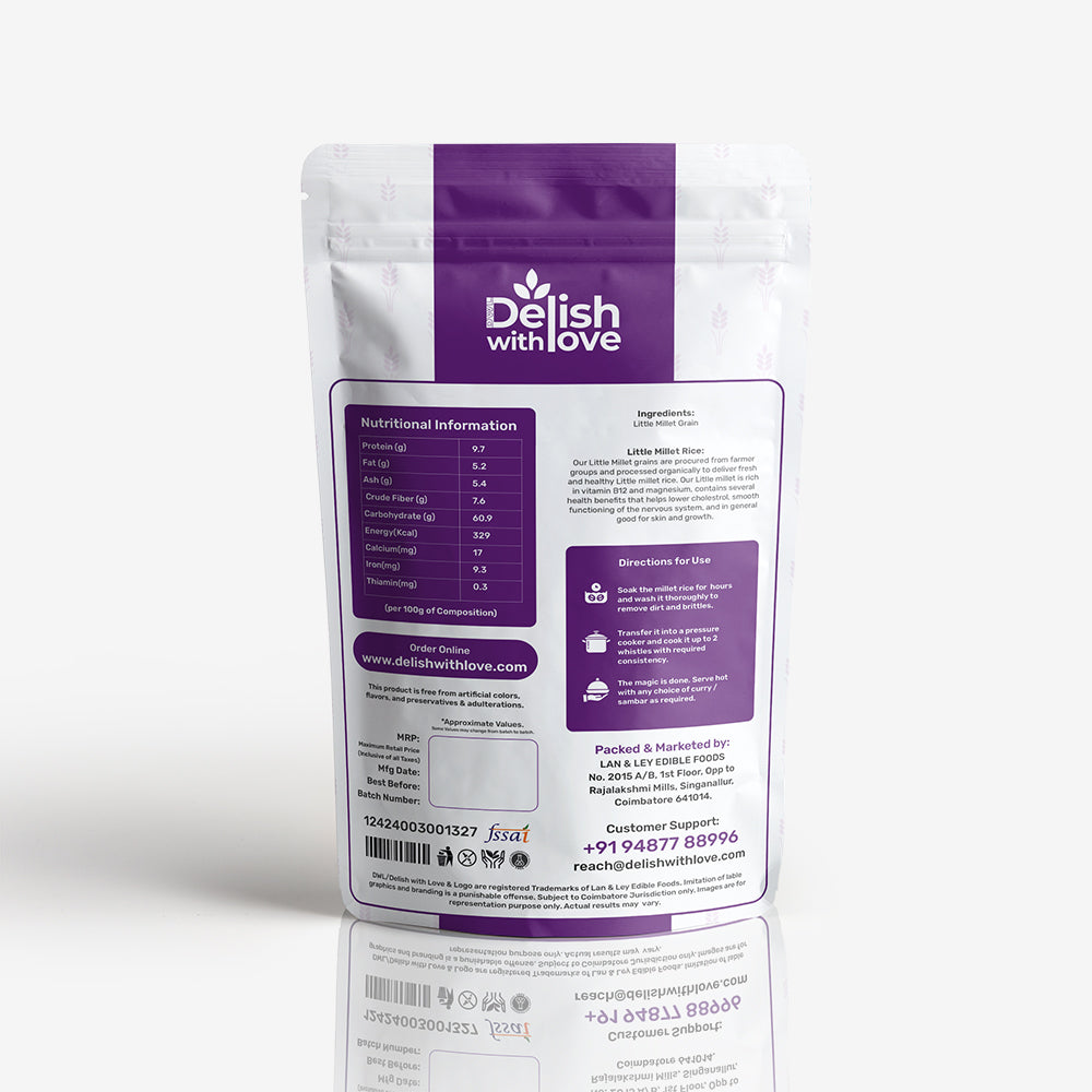 Little Millet Rice | Unpolished |  High in Fiber & Essential Nutrients | Detox | Gut Health | Promotes Energy & Metabolism | Weight Management | Perfect for All Ages & Health-Conscious Diets