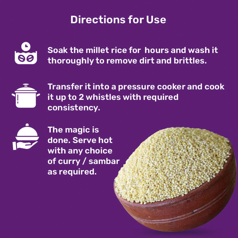 Little Millet Rice | Unpolished |  High in Fiber & Essential Nutrients | Detox | Gut Health | Promotes Energy & Metabolism | Weight Management | Perfect for All Ages & Health-Conscious Diets