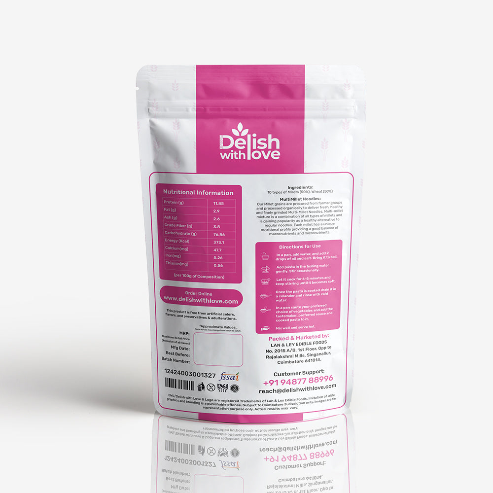 Multi Millet Noodles | Protein-Packed | High Fiber for Digestive Health | Nutrient-Dense | Antioxidant-Rich | Guilt-Free Indulgence  | Quick & Versatile