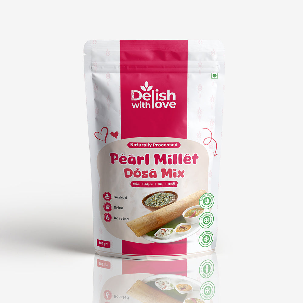Sprouted Pearl Millet Dosa-Mix| Rich in Fiber, Protein, Iron & Antioxidants |Rich in Zinc | Immunity | Supports Bone Strength, Metabolism & Radiant Skin | Beneficial for Pregnancy & Lactation | Aids Fetal Growth & Postpartum Recovery