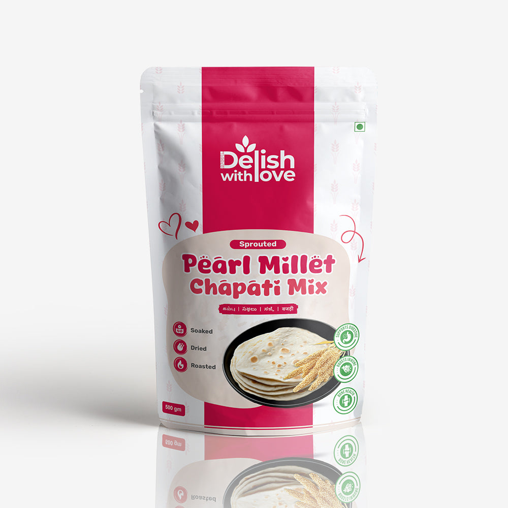 Sprouted Pearl Millet Chapati-Mix| Rich in Fiber, Protein, Iron & Antioxidants |Rich in Zinc | Immunity | Supports Bone Strength, Metabolism & Radiant Skin | Beneficial for Pregnancy & Lactation | Aids Fetal Growth & Postpartum Recovery