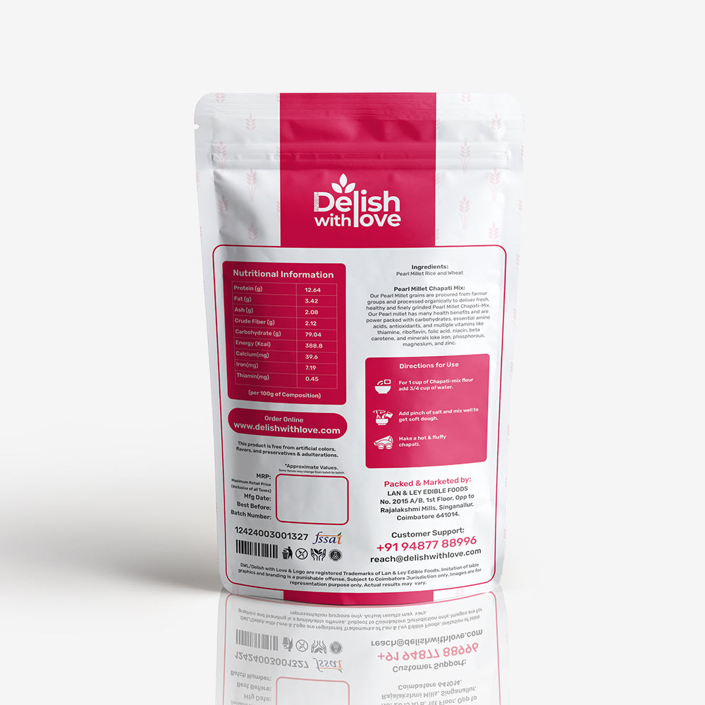 Sprouted Pearl Millet Chapati-Mix| Rich in Fiber, Protein, Iron & Antioxidants |Rich in Zinc | Immunity | Supports Bone Strength, Metabolism & Radiant Skin | Beneficial for Pregnancy & Lactation | Aids Fetal Growth & Postpartum Recovery
