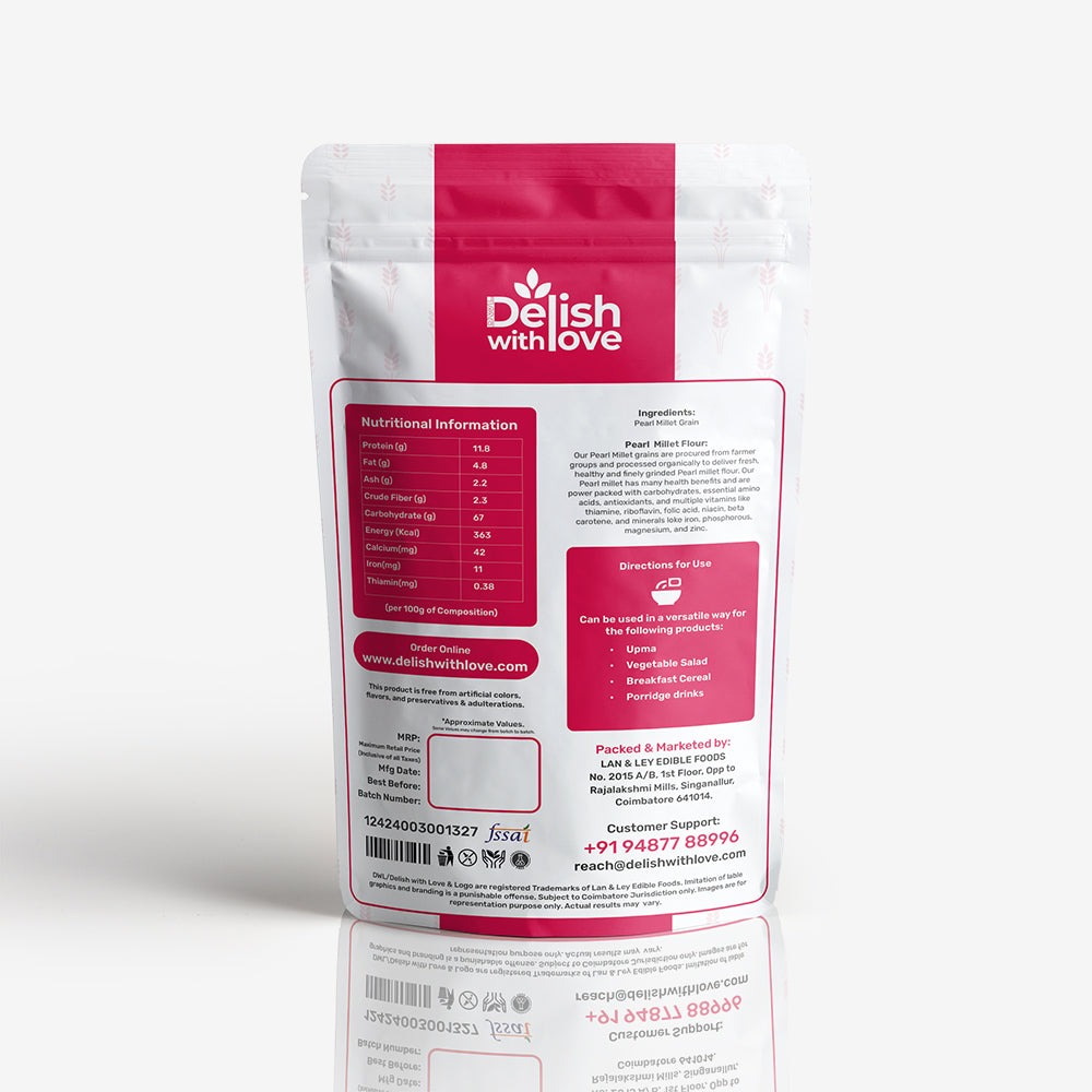 Sprouted Pearl Millet Flour | High Protein | Promotes Muscle Health | Calcium & Nutrient Rich | Promotes Bone Health | Boosts Energy & Immunity | Gluten-Free Heritage Superfood