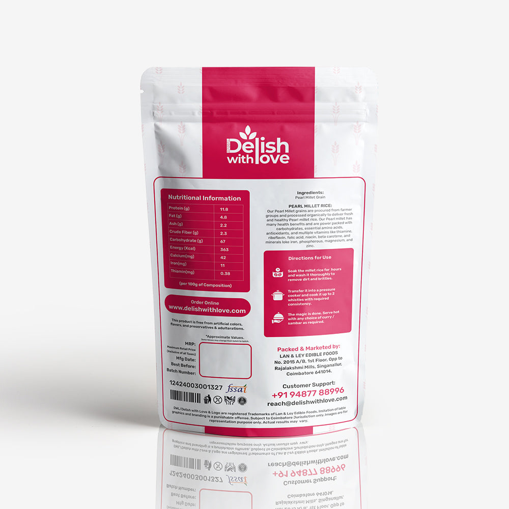 Sprouted Pearl Millet Rice | Unpolished | Rich in Fiber, Protein, Iron & Antioxidants |Rich in Zinc | Immunity | Supports Bone Health, Metabolism & Radiant Skin | Beneficial for Pregnancy & Lactation | Aids Fetal Growth & Postpartum Recovery