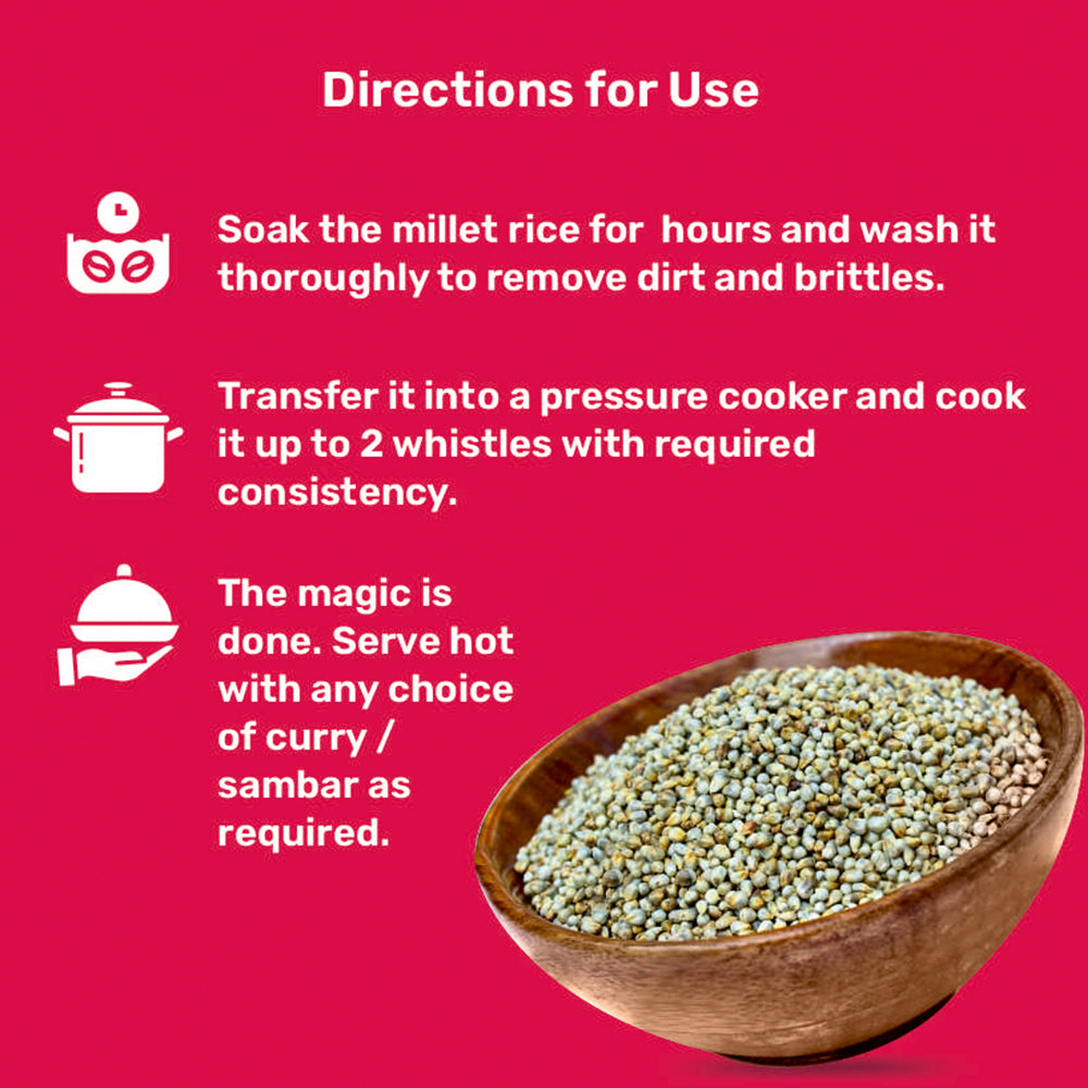 Sprouted Pearl Millet Rice | Unpolished | Rich in Fiber, Protein, Iron & Antioxidants |Rich in Zinc | Immunity | Supports Bone Health, Metabolism & Radiant Skin | Beneficial for Pregnancy & Lactation | Aids Fetal Growth & Postpartum Recovery