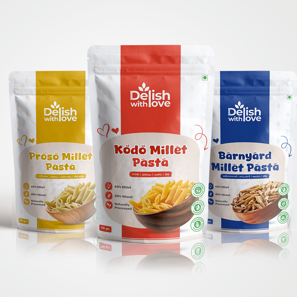 Siridhanaya Millet Pasta Combo Pack  - (Kodo Millet Pasta - 200g, Barnyard Millet Pasta - 200g, Proso Millet Pasta - 200g) | Family-Friendly Pack | Nutritious | Gluten-Free Superfood | Healthy Millets