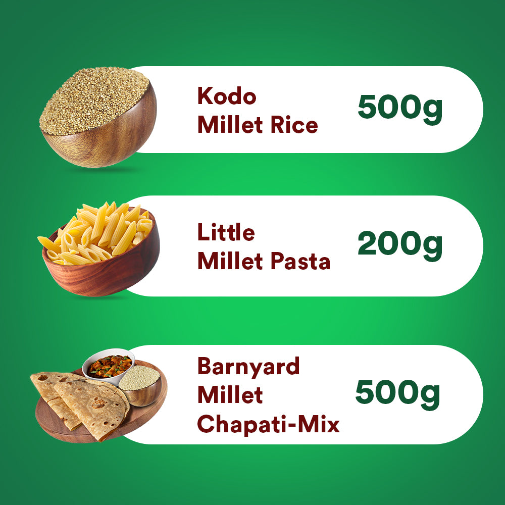 Siridhanaya Power Lunch Health Combo Pack | Ideal for Wholesome Meals | High Fiber |  Promotes Gut Health | Sustains Energy Levels | Gluten-Free Heritage Superfood | Positive Millets