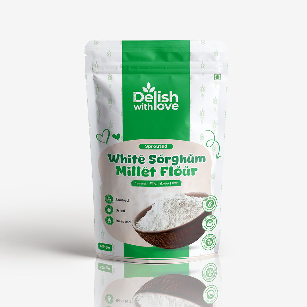 Sprouted White Sorghum Millet Flour | Rich in Fiber and Antioxidants | Gluten-Free and Diabetic-Friendly | Aids Digestion & Weight Control | Perfect for Weight Management and Healthy Recipes